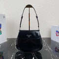 CLEO 24 BLACK BRUSHED LEATHER SHOULDER BAG