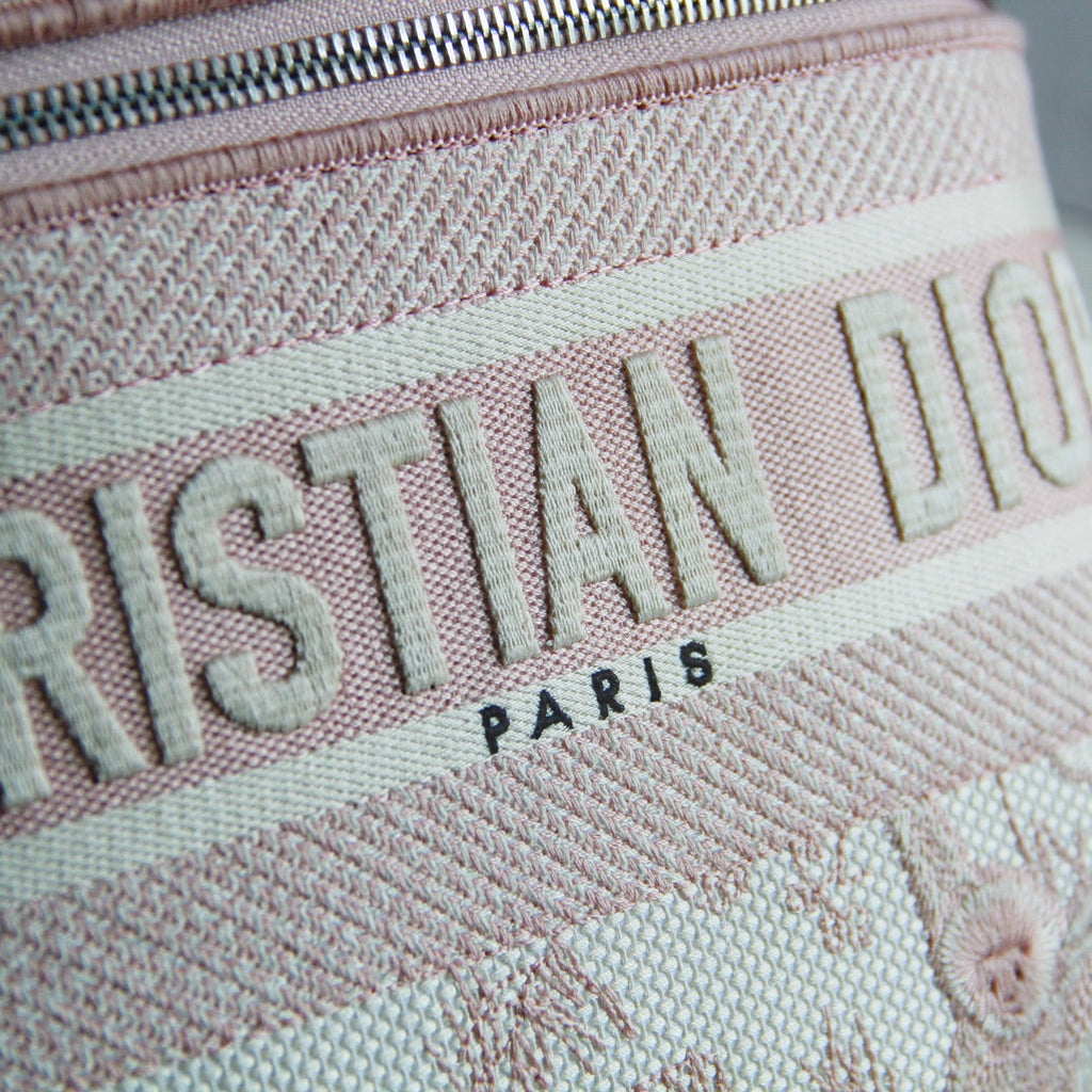 VANITY CROSSBODY CASE IN PEACH PINK MONOGRAM OBLIQUE JACQUARD