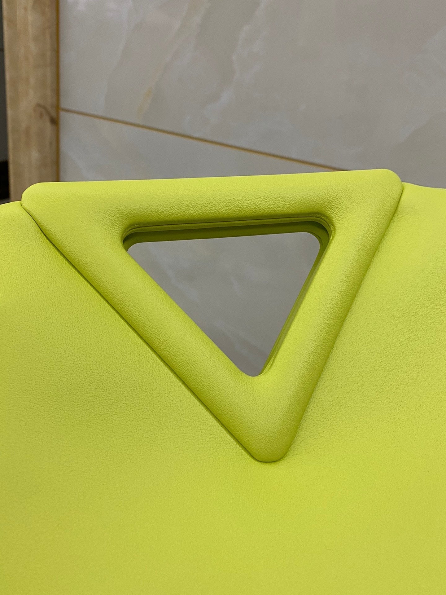 TRIANGLE HANDLE BAG 31 IN VOLT GREEN LAMBSKIN