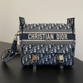 MEDIUM 28 DIORCAMP BAG IN BLUE OBLIQUE EMBROIDERY
