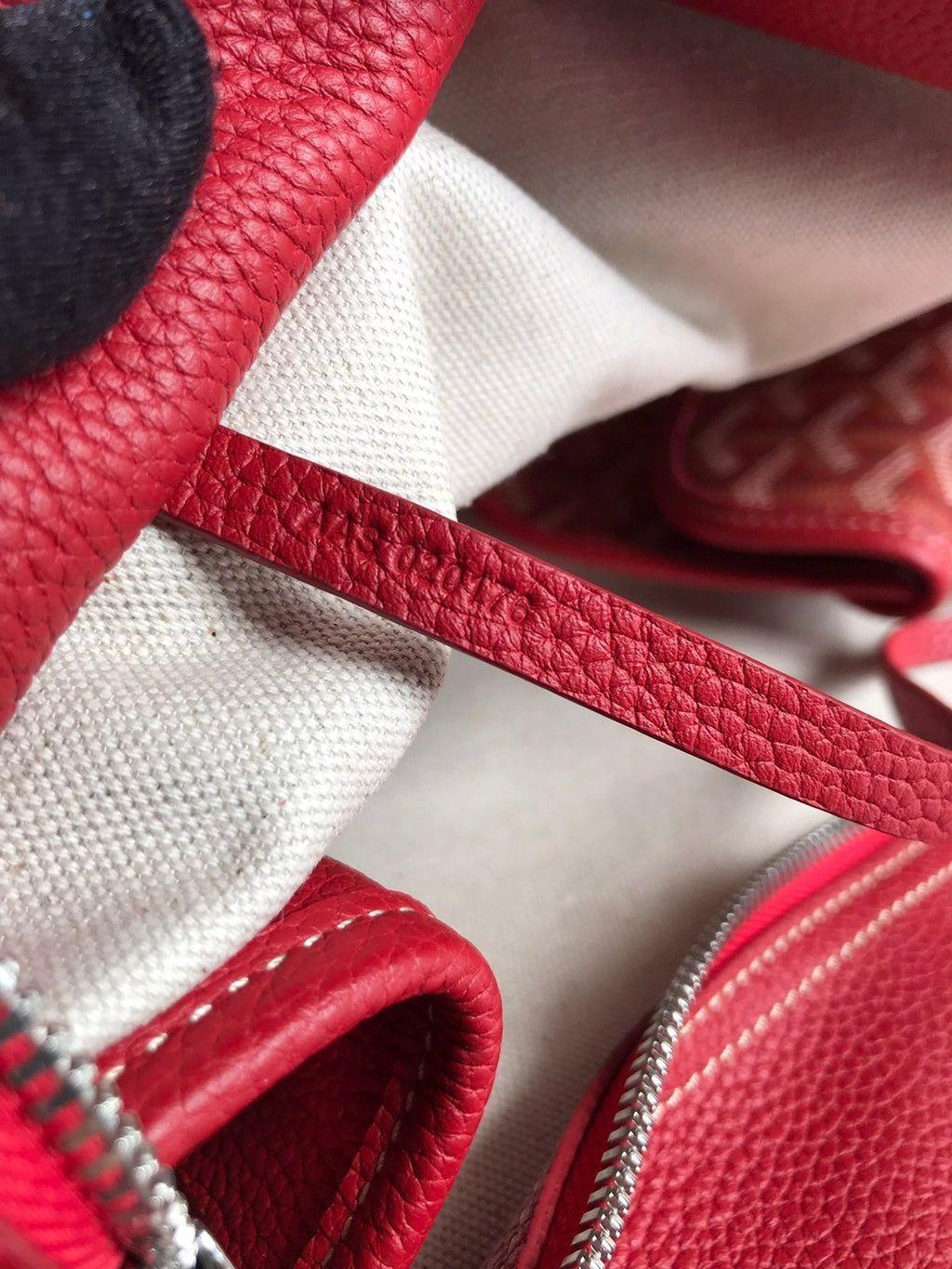 HARDY PM BAG 40 IN RED GOYARDINE CANVAS AND TAURILLON LEATHER TRIM