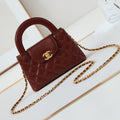 CC KELLY MINI 19 SHOPPING BAG IN WINE RED CALFSKIN