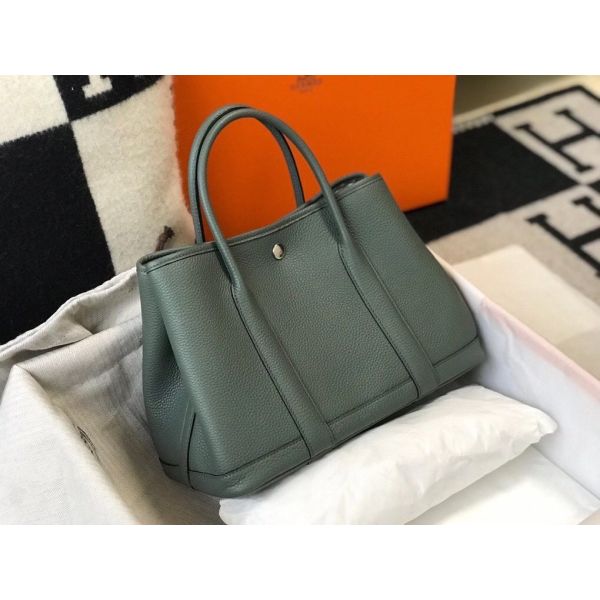 HERM Garden Party 30 Bag In Vert Amande Taurillon Leather