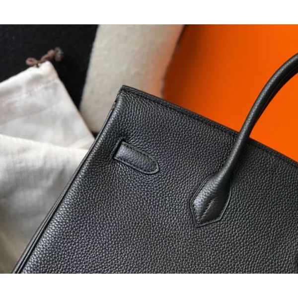 HERM Birkin 35cm Bag In Black Togo Leather GHW