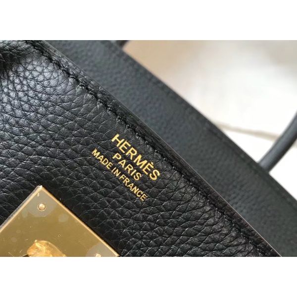 HERM Birkin 35cm Bag In Black Togo Leather GHW