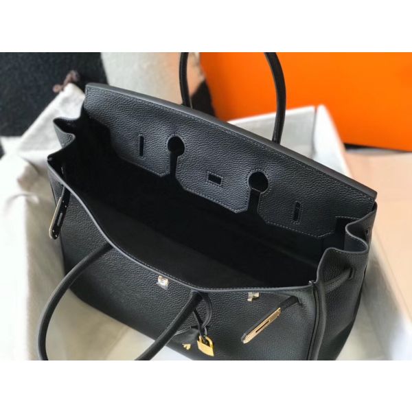 HERM Birkin 35cm Bag In Black Togo Leather GHW
