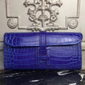 HERM Jige Elan 29 Clutch In Blue Electric Crocodile Leather
