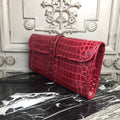 HERM Jige Elan 29 Clutch In Dark Red Crocodile Leather