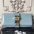 HERM Medor Clutch Bag In Ciel Crocodile Leather