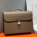 HERM Sac a Depeches 38 Briefcase in Taupe Clemence Leather