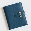 HERM Bearn Compact Handmade Wallet in Deep Blue Epsom Calfskin