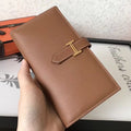 HERM Brown Epsom Bearn Gusset Wallet