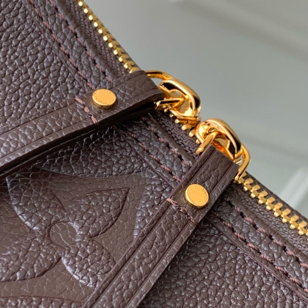 LOOP HOBO 38 IN DARK BROWN MONOGRAM EMPREINTE CALFSKIN EMBOSSED LOGO