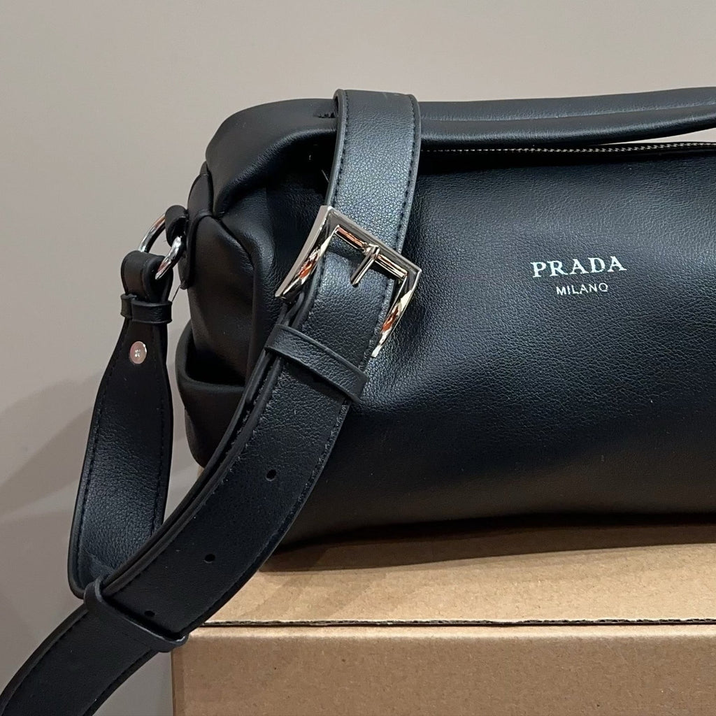 NOLITA CYLINDER BAG 22 IN BLACK SHINY LAMBSKIN