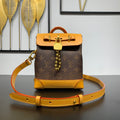 STEAMER 20 IN BROWN MONOGRAM DUST CANVAS AND CALFSKIN TRIM GOLD HARDWARE