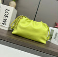 LOE MEDIUM 30 FLAMENCO PURSE BUCKET IN PEAR GREEN LAMBSKIN