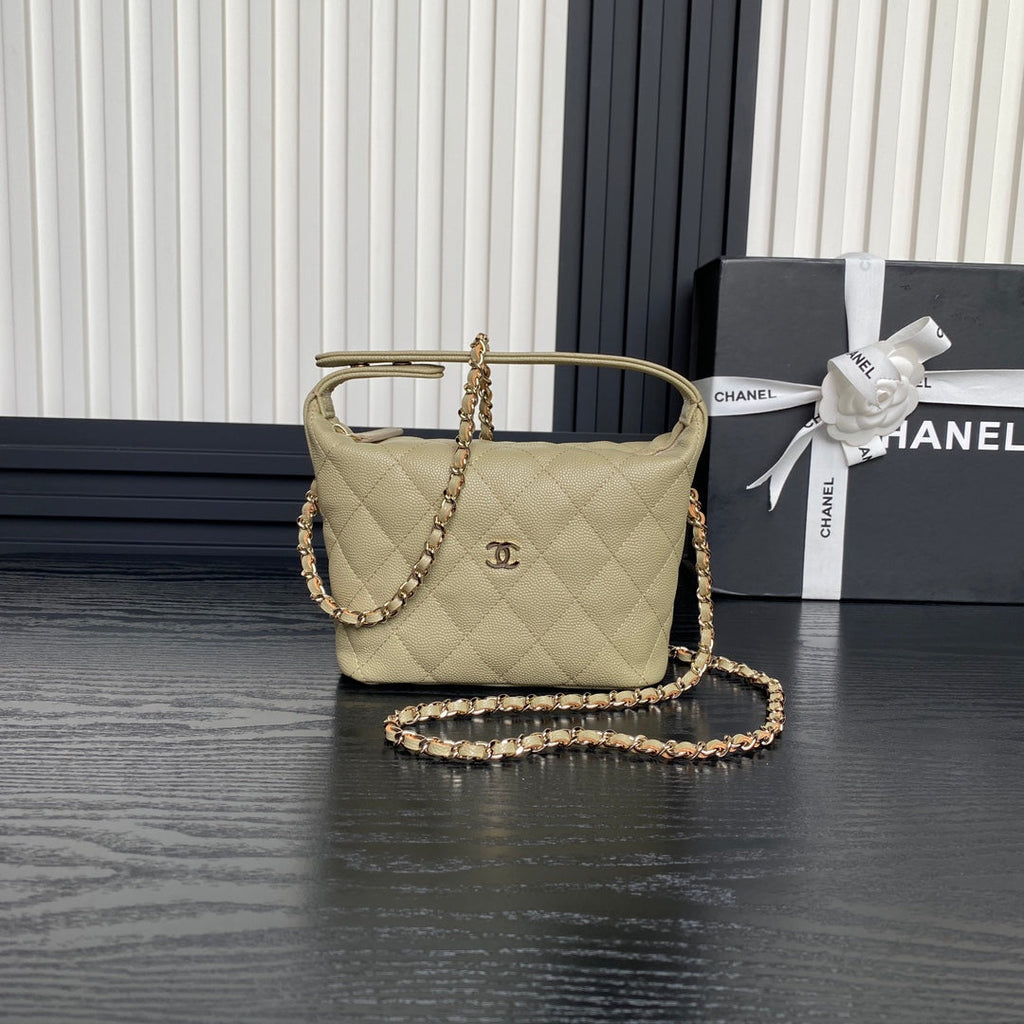 HOBO BAG 21 IN INDIAN KHAKI GRAINED CALFSKIN GOLD HARDWARE
