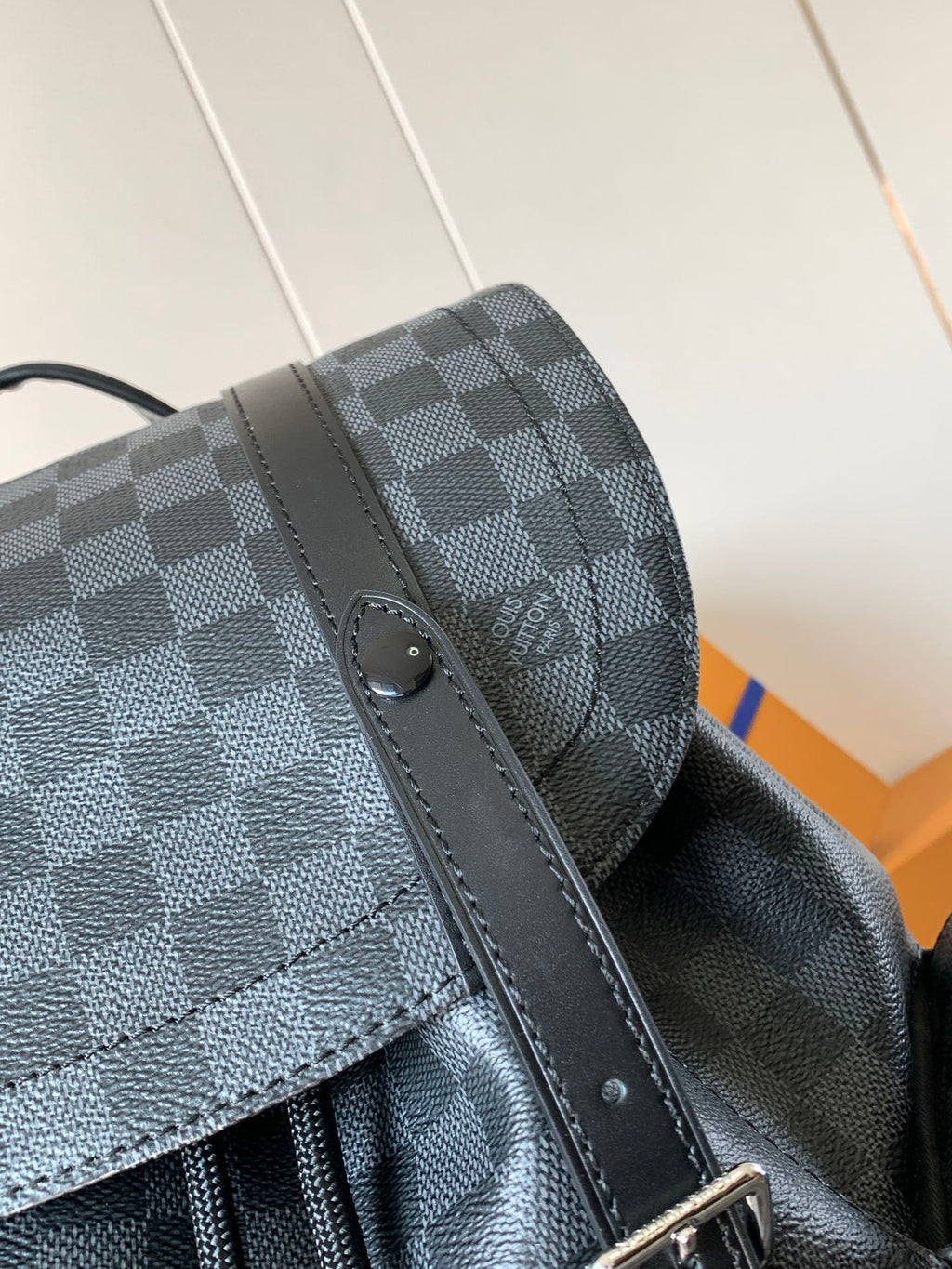 CHRISTOPHER MM BACKPACK 47 IN BLACK DAMIER GRAPHITE CANVAS