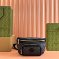 OPHIDIA BELT BAG 28 IN DARK GREY GG CALFSKIN