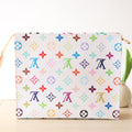 TOILETRY POUCH 25 IN WHITE MIX COLORFUL CALFSKIN