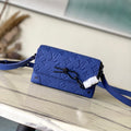 STEAMER 18 IN SAPPHIRE BLUE MONOGRAM EMBOSSED TAURILLON