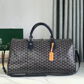 BOSTON 50 BAG IN NAVY BLUE GOYARDINE CANVAS AND CALFSKIN TRIM